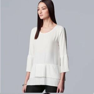 Simply‎ Vera white pleated peplum tunic
